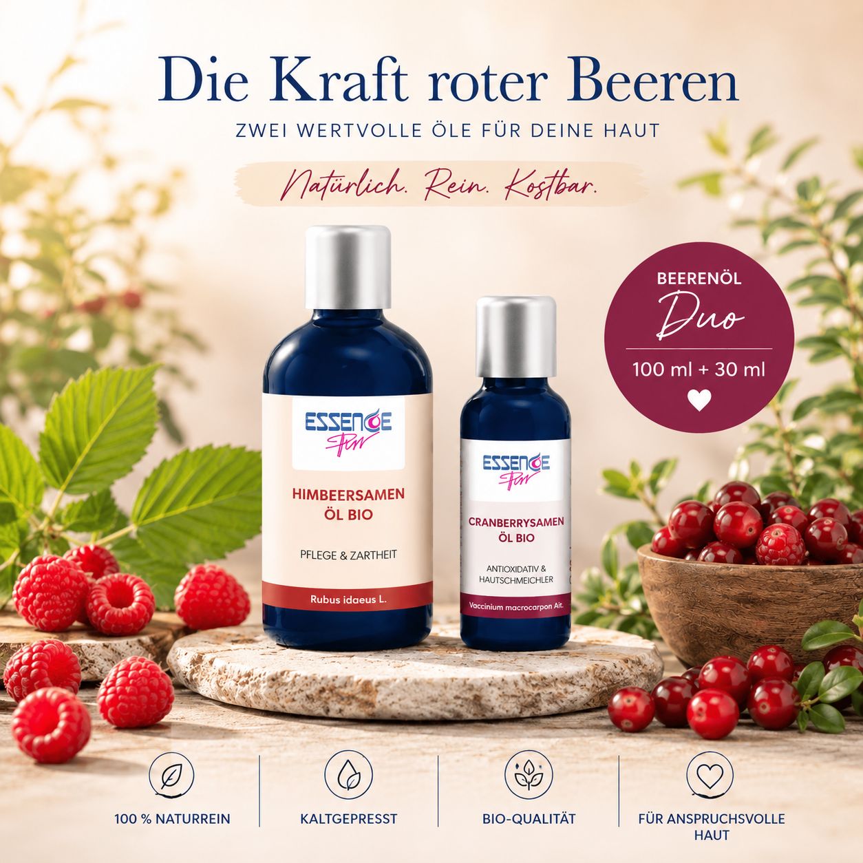 Beerenöl-Duo bio 🌿 - von ESSENCE-PUR | naturrein & hochwertig