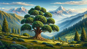 cecidodaphne Baum im Himalya. Früchte zur Gewinnung von feinstem  Sugandha Kokila (ätherisches Öl)

