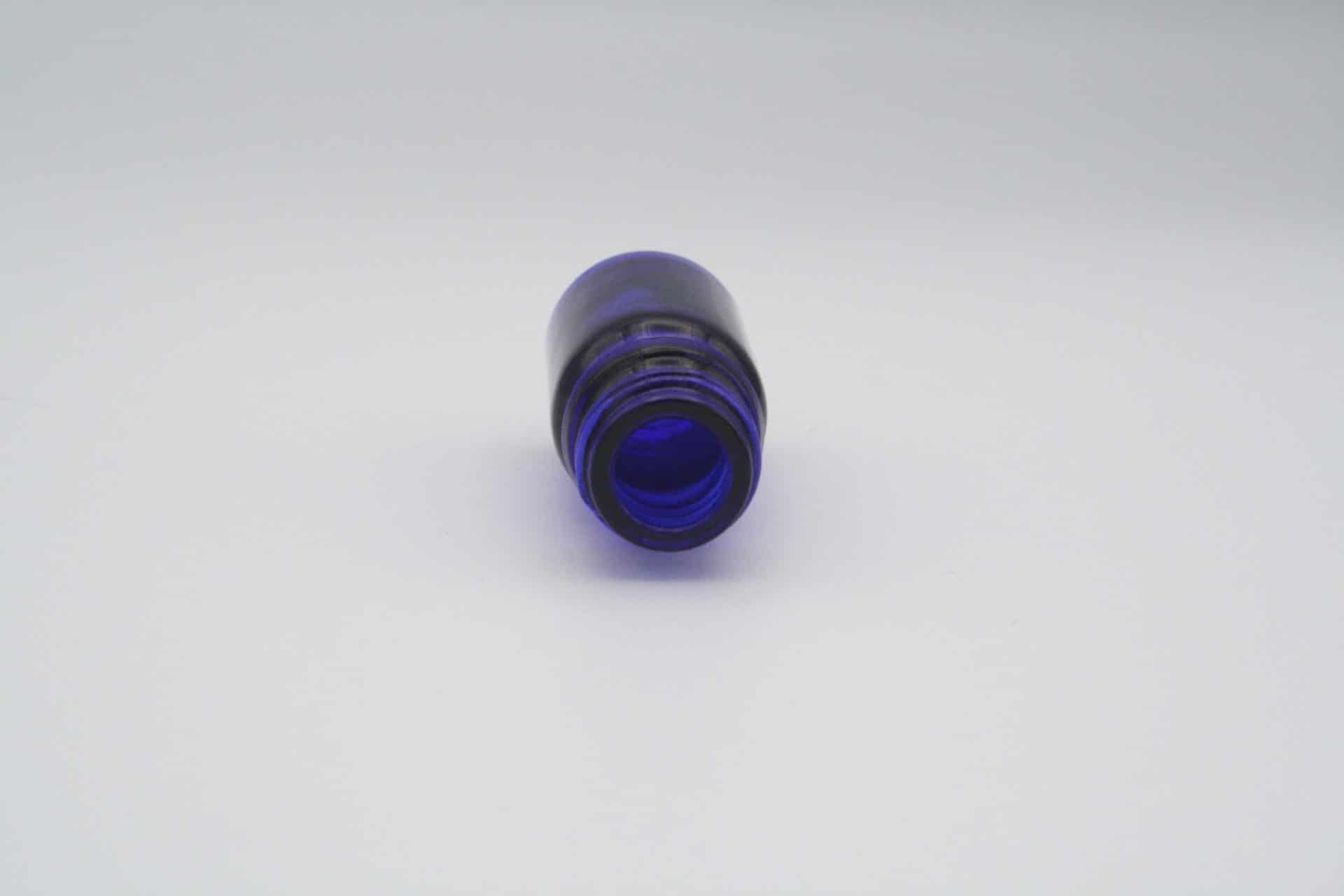Blauglasflasche 5ml liegend Oberseite