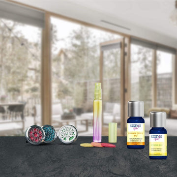 Autodiffuser für ätherische Öle (Kit mit Orangenöl bio oder Zitronenöl bio) - von ESSENCE - PUR | naturrein & hochwertig