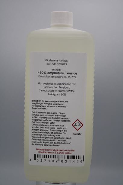 Rückseite Flasche Betain HT (Cocosbetain) Wasch-Tensid