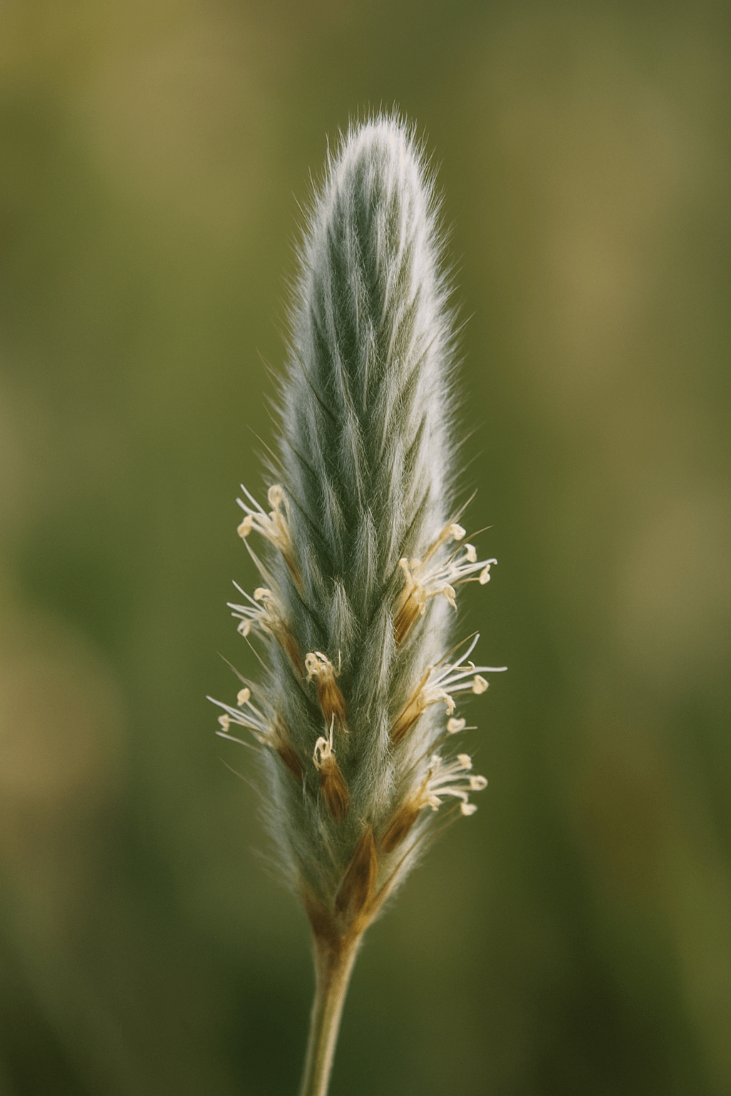 Nahaufnahme einer flauschigen Grasblüte von Elionurus tristis (Antsoro)